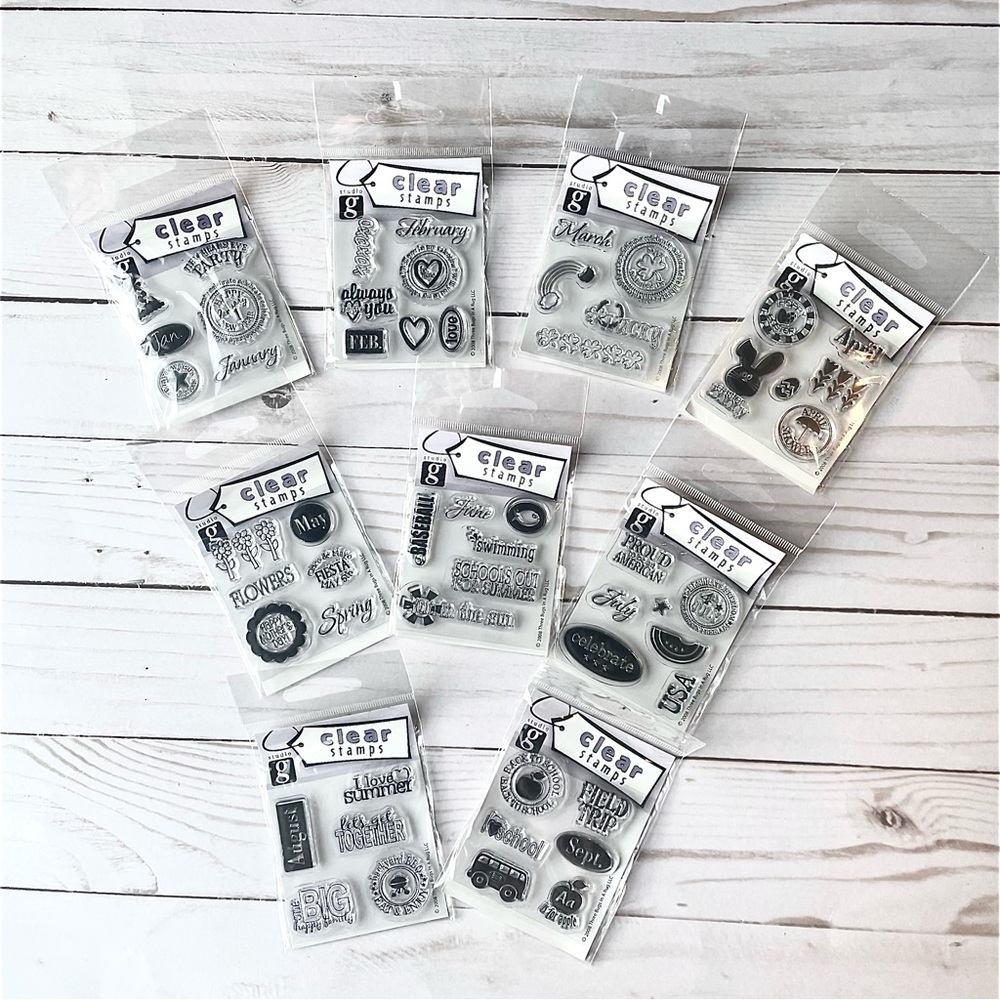 Clear Acrylic Stamps - Month Themed - Set of 9
